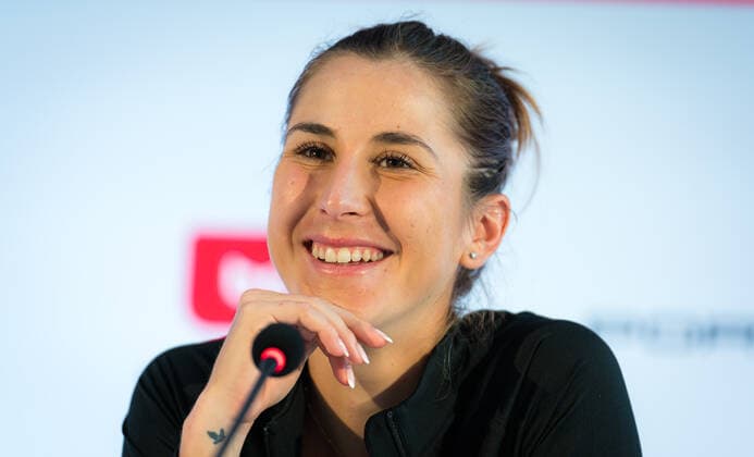 Mandatory Credit: Photo by Rob Prange Shutterstock (12072941ab) Belinda Bencic of Switzerland talks to the media after the semi-final of the 2021 bett1open WTA, Tennis Damen 500 tennis tournament bett1open Tournament, Tennis, Berlin, Germany - 19 Jun 2021 bett1open Tournament, Tennis, Berlin, Germany - 19 Jun 2021  Copyright: xRobxPrange Shutterstockx 12072941ab