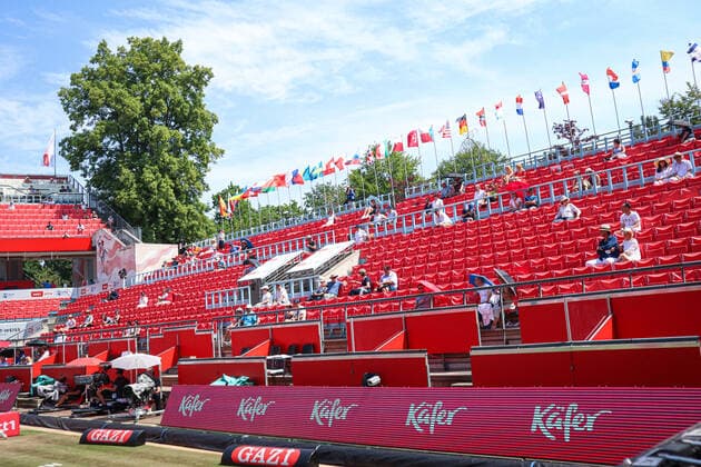 In the picture Belinda BENCIC SUI at the serve or return in the Steffi Graf Stadium against AlizÃ CORNET FRA bett1open 2021, Berlin, LTTC Rot Weiß Steffi Graf Stadion, 19 06 2021,