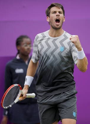 Mandatory Credit: Photo by Ella Ling BPI Shutterstock (12115521ak) Cameron Norrie of GBR celebrates Cinch Championships, Day Six, Tennis, Queens Club, London, UK - 19 June 2021 EDITORIAL USE ONLY No use with unauthorised audio, video, data, fixture lists, club league logos or live services. Online in-match use limited to 120 images, no video emulation. No use in betting, games or single club league player publications. Cinch Championships, Day Six, Tennis, Queens Club, London, UK - 19 June 2021 EDITORIAL USE ONLY No use with unauthorised audio, video, data, fixture lists, club league logos or live services. Online in-match use limited to 120 images, no video emulation. No use in betting, games or single club league player publications. Copyright: xEllaxLing BPI Shutterstockx 12115521ak