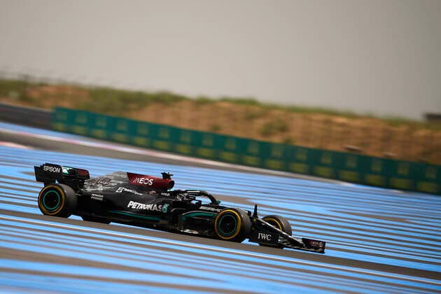 F1 Grand Prix of France - Qualifying Lewis Hamilton of Great Britain driving the (44) Mercedes AMG Petronas F1 Team Mercedes W12 during qualifying ahead of the F1 Grand Prix of France at Circuit Paul Ricard on June 19, 2021 in Le Castellet, France. Le Castellet France breton-f1grandp210619_npz7u  Copyright: xJosexBretonx
