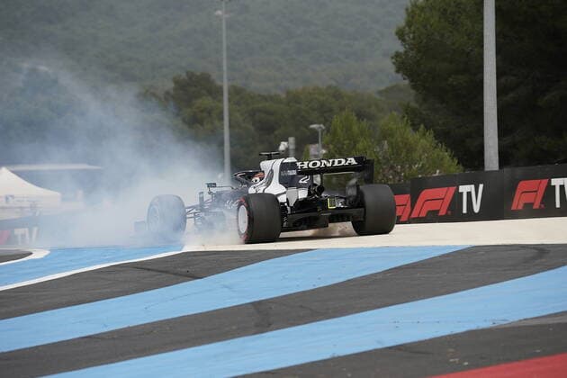 FORMULA 1 EMIRATES GRAND PRIX DE FRANCE 2021 19 06 2021, Circuit Paul Ricard, Le Castellet, FORMULA 1 EMIRATES GRAND PRIX DE FRANCE 2021 , in the picture Yuki Tsunoda JPN 22 , Scuderia AlphaTauri Honda crashes into the track barrier nordphotoxGmbHx xBratic nph00250