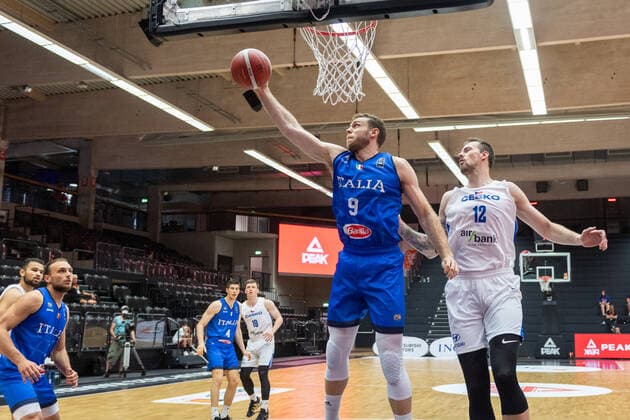 Basketball Hamburg 19 06 2021 Supercup National Team Czech Republic CZE Italy ITA Nicolo Melli Italy, No 09 Ondrej Balvin Czech Republic, No 12