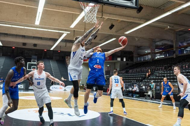 Basketball Hamburg 19 06 2021 Supercup National Team Czech Republic CZE Italy ITA Niccolo Mannion Italy, No 01 Patrick Auda Czech Republic, No 01