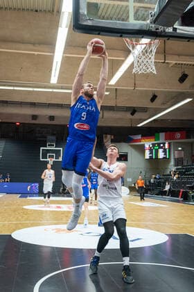 Basketball Hamburg 19 06 2021 Supercup National Team Czech Republic CZE Italy ITA Nicolo Melli Italy, No 09 Ondrej Sehnal Czech Republic, No 19