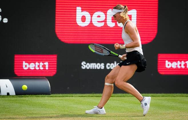 Mandatory Credit: Photo by Rob Prange Shutterstock (12072941ay) Liudmila Samsonova of Belarus in action during the semi-final of the 2021 bett1open WTA, Tennis Damen 500 tennis tournament bett1open Tournament, Tennis, Berlin, Germany - 19 Jun 2021 bett1open Tournament, Tennis, Berlin, Germany - 19 Jun 2021  Copyright: xRobxPrange Shutterstockx 12072941ay
