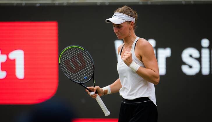 Mandatory Credit: Photo by Rob Prange Shutterstock (12072941be) Liudmila Samsonova of Belarus in action during the semi-final of the 2021 bett1open WTA, Tennis Damen 500 tennis tournament bett1open Tournament, Tennis, Berlin, Germany - 19 Jun 2021 bett1open Tournament, Tennis, Berlin, Germany - 19 Jun 2021  Copyright: xRobxPrange Shutterstockx 12072941be