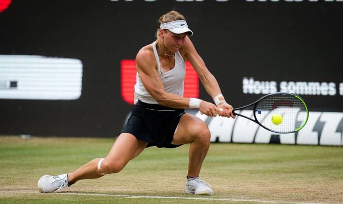 Mandatory Credit: Photo by Rob Prange Shutterstock (12072941bb) Liudmila Samsonova of Belarus in action during the semi-final of the 2021 bett1open WTA, Tennis Damen 500 tennis tournament bett1open Tournament, Tennis, Berlin, Germany - 19 Jun 2021 bett1open Tournament, Tennis, Berlin, Germany - 19 Jun 2021  Copyright: xRobxPrange Shutterstockx 12072941bb