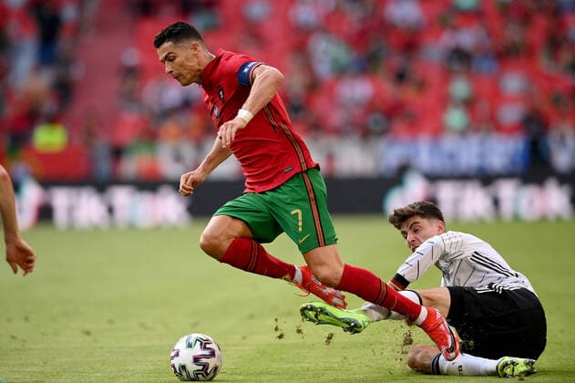 FOOTBALL Euro 2021 GROUP C Match 24 in Munich Portugal Germany 19 06 2021 Cristiano Ronaldo left, Portugal vs Kai Havertz right, Germany