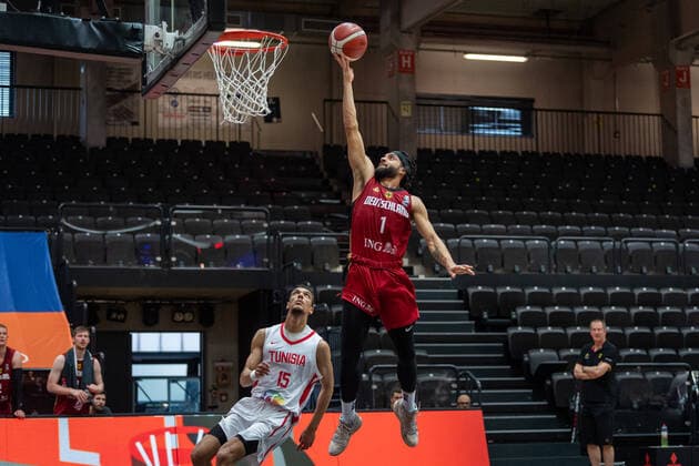 Basketball Hamburg 19 06 2021 Supercup National Team Germany GER Tunisia TUN Joshiko Saibou Germany, No 01 Mohamed Mortadha Ben Taher Tunisia, No 15