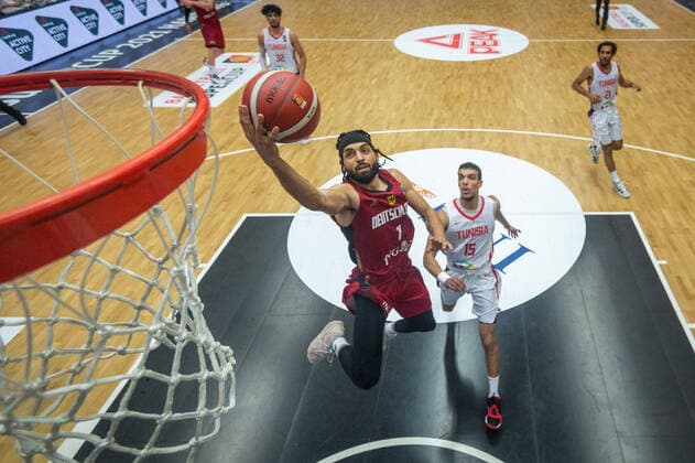 Basketball Hamburg 19 06 2021 Supercup National Team Germany GER Tunisia TUN Joshiko Saibou Germany, No 01 Mohamed Mortadha Ben Taher Tunisia, No 15