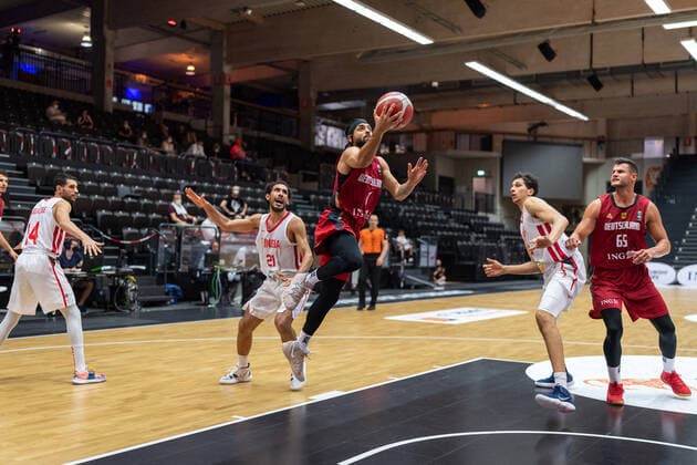 Basketball Hamburg 19 06 2021 Supercup National Team Germany GER Tunisia TUN Joshiko Saibou Germany, No 01 Jaouhar Jaouadi Tunisia, No 21