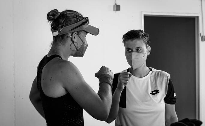 Mandatory Credit: Photo by Rob Prange Shutterstock (12072943d) Nicole Melichar of the United States & Demi Schuurs of the Netherlands before the doubles final of the 2021 bett1open WTA, Tennis Damen 500 tennis tournament bett1open Tournament, Tennis, Berlin, Germany - 20 Jun 2021 bett1open Tournament, Tennis, Berlin, Germany - 20 Jun 2021  Copyright: xRobxPrange Shutterstockx 12072943d