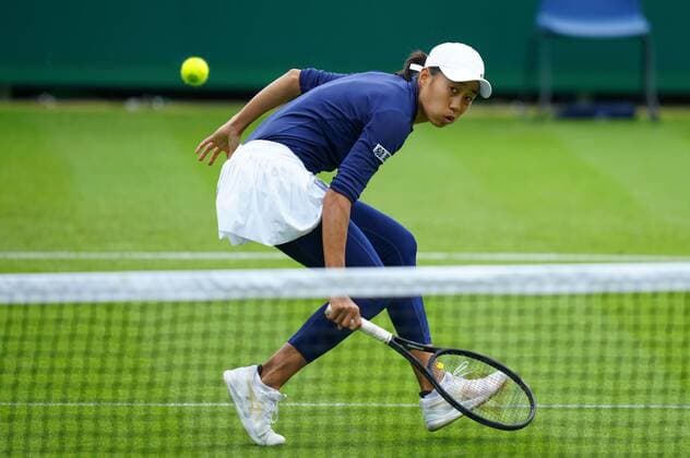 Mandatory Credit: Photo by Dave Shopland BPI Shutterstock (12115545h) Shuai Zhang from china in action Viking International Championships, Day Two, Tennis, Eastbourne, East Sussex, UK - 20 June 2021 EDITORIAL USE ONLY No use with unauthorised audio, video, data, fixture lists, club league logos or live services. Online in-match use limited to 120 images, no video emulation. No use in betting, games or single club league player publications. Viking International Championships, Day Two, Tennis, Eastbourne, East Sussex, UK - 20 June 2021 EDITORIAL USE ONLY No use with unauthorised audio, video, data, fixture lists, club league logos or live services. Online in-match use limited to 120 images, no video emulation. No use in betting, games or single club league player publications. Copyright: xDavexShopland BPI Shutterstockx 12115545h