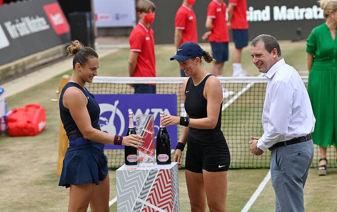 2021WTA bett1 Open Berlin Womans Double Final Winner Azarenka Sabalenka , Belarus