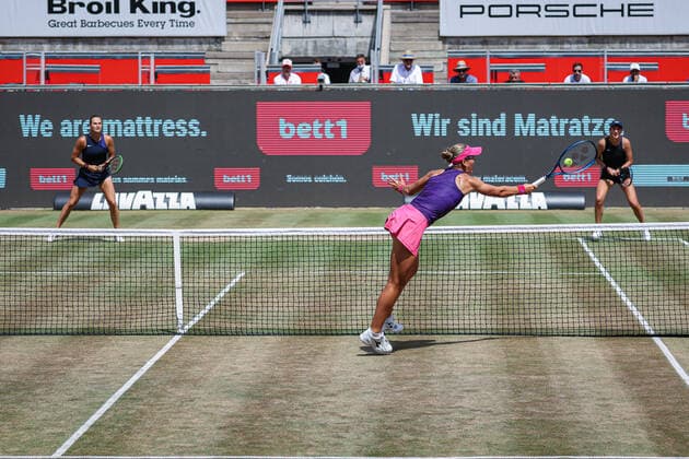 In the picture Aryna SABALENKA BLR , Nicole MELICHAR USA and Victoria AZARENKA BLR doubles final, bett1open 2021, Berlin, LTTC Rot Weiß Steffi Graf Stadion, 20 06 2021,