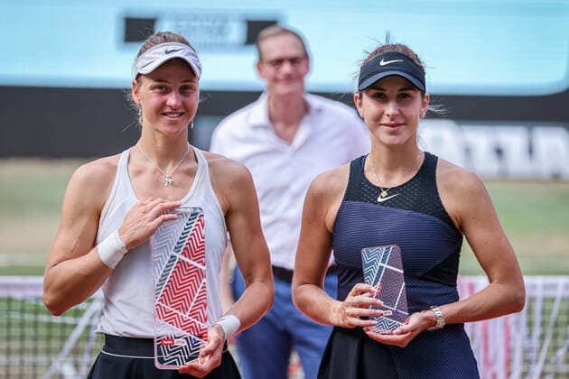 In the picture winner 2021 Liudmila SAMSONOVA RUS and runner-up Belinda BENCIC SUI singles final, bett1open 2021, Berlin, LTTC Rot Weiß Steffi Graf Stadion, 20 06 2021,