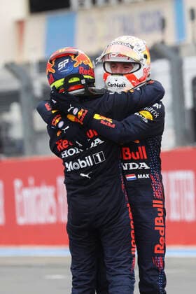 11 Sergio Perez MEX, Red Bull Racing , 33 Max Verstappen NED, Red Bull Racing , F1 Grand Prix of France at Circuit Paul Ricard on June 20, 2021 in Le Castellet, France Photo by HOCH ZWEI Le Castellet France