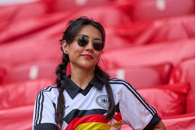 German and portuguese fans in the Allianz Arena tribune in the Group F match PORTUGAL - GERMANY 2-4 at the football UEFA European Championships 2020 in Season 2020 2021 on June 19, 2021 in Munich, Germany.