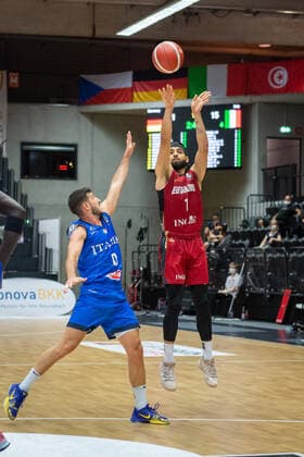 Basketball Hamburg 20 06 2021 Supercup National Team Germany GER Italy ITA Joshiko Saibou Germany, No 01 Marco Spissu Italy, No 00