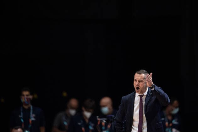 210620 Head coach Juraj Suja of Slovakia during the FIBA Women s Eurobasket match between Spain and Slovakia on June 20, 2021 in Valencia Photo Maxim ThorÃ BILDBYRAN kod MT MT0193 basket basketball national team fiba women s eurobasket basket em spanien spain slovakien slovakia dam bbeng dag 4,  Copyright: MAXIMxTHORE BB210620MT155