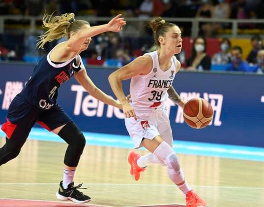 Alix Duchet of France pictured during FIBA Women s Eurobasket match between France and Russia on JUNE 20, 2021 in Strasbourg BASKET BALL : France vs Russie - Eurobasket Feminin - 20 06 2021 PhilippeCrochet Panoramic 