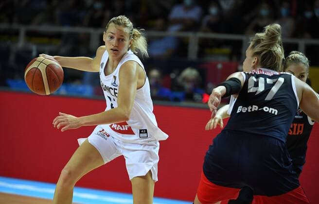 Marine Johannes of France pictured during FIBA Women s Eurobasket match between France and Russia BASKET BALL : France vs Russie - Eurobasket Feminin - 20 06 2021 PhilippeCrochet Panoramic 
