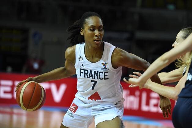 Sandrine Gruda of France pictured during FIBA Women s Eurobasket match between France and Russia BASKET BALL : France vs Russie - Eurobasket Feminin - 20 06 2021 PhilippeCrochet Panoramic 