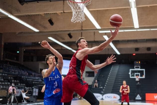 Basketball Hamburg 20 06 2021 Supercup National Team Germany GER Italy ITA Johannes Voigtmann Germany, No 07 Achille Polonara Italy, No 33