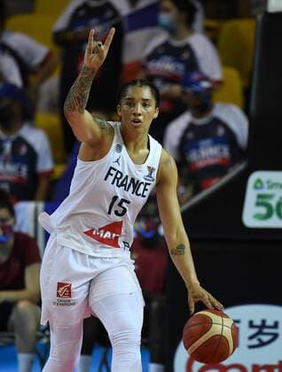 Gabby Williams of Francepictured during FIBA Women s Eurobasket match between France and Russia on JUNE 20, 2021 in Strasbourg BASKET BALL : France vs Russie - Eurobasket Feminin - 20 06 2021 PhilippeCrochet Panoramic 
