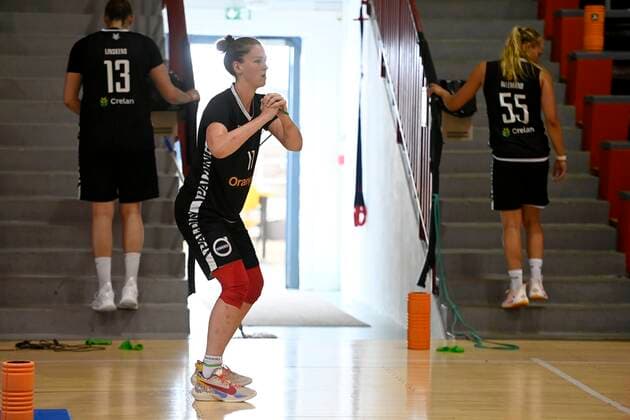STRASBOURG, FRANCE - JUNE 21: Emma Meesseman of Belgium pictured during FIBA Women s Eurobasket practice day on june 21,2021. two days before 1 4 final in Strasbourg, France,21 06 2021 BASKET BALL : Entrainement Belgique - Women s Eurobasket 2021 - Strasbourg - 21 06 2021 PhotoNews Panoramic 