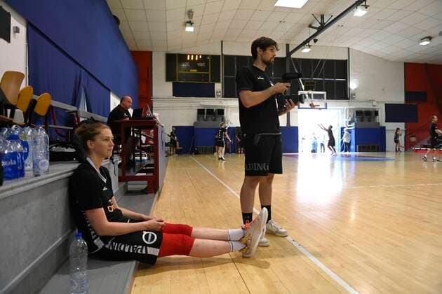 STRASBOURG, FRANCE - JUNE 21:Emma Meesseman of Belgium pictured during FIBA Women s Eurobasket practice day on june 21,2021. two days before 1 4 final in Strasbourg, France,21 06 2021 BASKET BALL : Entrainement Belgique - Women s Eurobasket 2021 - Strasbourg - 21 06 2021 PhotoNews Panoramic 