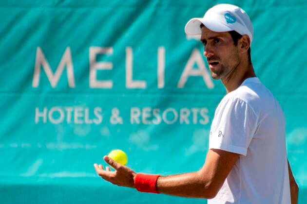 Tennis, ATP tournament in Mallorca, Novak Djokovic and Dominic Thiem at practice