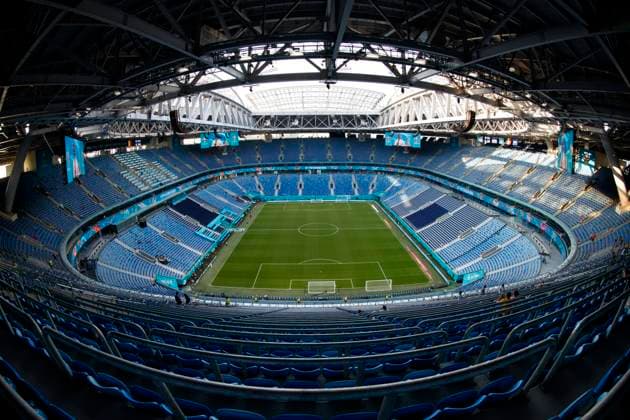 General view of inside stadium before the UEFA EURO, EM, Europameisterschaft,Fussball 2020 Championship Group B match between Finland and Belgium on June 21, 2021 in St Petersburg, Russia. (Tomi Hänninen Newspix24)  Copyright: xTomixHänninenx np24thth2157388446