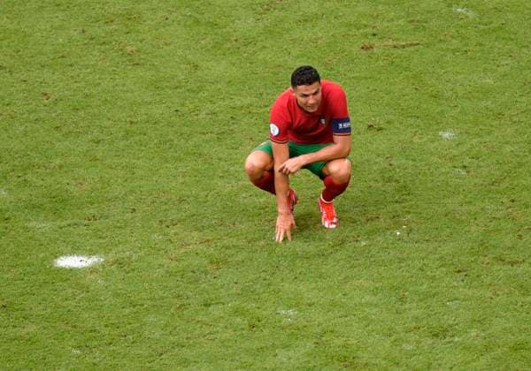19 06 2021, football, european championship 2020, group match group F, portugal germany, at football arena munich christiano ronaldo portugal on the ground