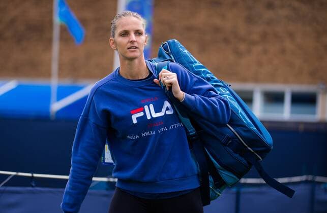 Mandatory Credit: Photo by Rob Prange Shutterstock (12163992aj) Karolina Pliskova of the Czech Republic before her match at the 2021 Viking International WTA, Tennis Damen 500 tennis tournament Viking International Championships, Day Four, Tennis, Eastbourne, East Sussex, UK - 22 June 2021 EDITORIAL USE ONLY No use with unauthorised audio, video, data, fixture lists, club league logos or live services. Online in-match use limited to 120 images, no video emulation. No use in betting, games or single club league player publications. Viking International Championships, Day Four, Tennis, Eastbourne, East Sussex, UK - 22 June 2021 EDITORIAL USE ONLY No use with unauthorised audio, video, data, fixture lists, club league logos or live services. Online in-match use limited to 120 images, no video emulation. No use in betting, games or single club league player publications. Copyright: xRobxPrange Shutterstockx 12163992aj