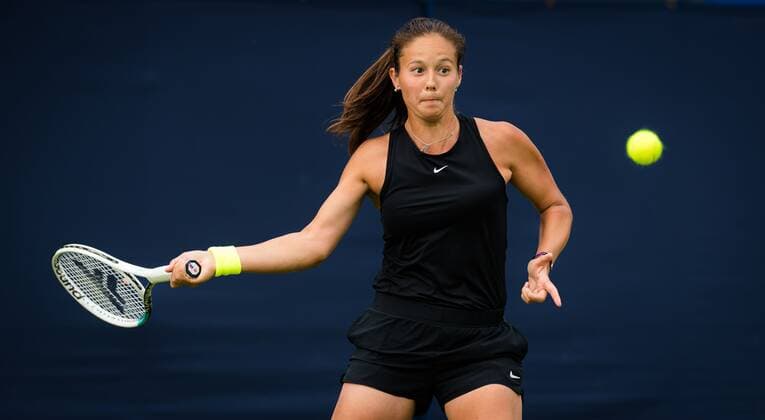 Mandatory Credit: Photo by Rob Prange Shutterstock (12163992cl) Daria Kasatkina of Russia in action during the first round at the 2021 Viking International WTA, Tennis Damen 500 tennis tournament Viking International Championships, Day Four, Tennis, Eastbourne, East Sussex, UK - 22 June 2021 EDITORIAL USE ONLY No use with unauthorised audio, video, data, fixture lists, club league logos or live services. Online in-match use limited to 120 images, no video emulation. No use in betting, games or single club league player publications. Viking International Championships, Day Four, Tennis, Eastbourne, East Sussex, UK - 22 June 2021 EDITORIAL USE ONLY No use with unauthorised audio, video, data, fixture lists, club league logos or live services. Online in-match use limited to 120 images, no video emulation. No use in betting, games or single club league player publications.  Copyright: xRobxPrange Shutterstockx 12163992cl