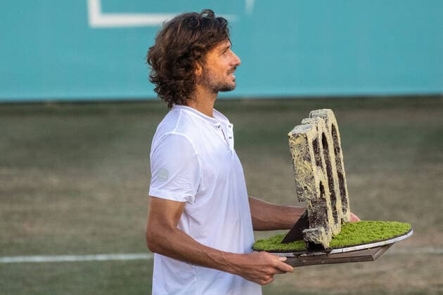 20210622 Mallorca Championships 2021 SANTA PONSA, SPAIN JUNE 22 2021 Feliciano Lopez of Spain wins his 500 game on the ATP Tour at Mallorca Championships 2021 on June 22, 2021 in Santa Ponsa, Santa Ponsa Baleares Spain