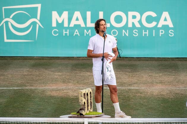 20210622 Mallorca Championships 2021 SANTA PONSA, SPAIN JUNE 22 2021 Feliciano Lopez of Spain wins his 500 game on the ATP Tour at Mallorca Championships 2021 on June 22, 2021 in Santa Ponsa, Santa Ponsa Baleares Spain