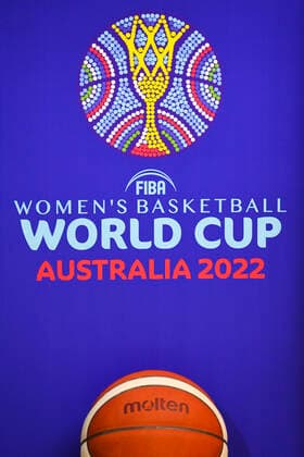 WOMENS BASKETBALL WORKD CUP LAUNCH CANBERRA, The logo of the ?Women?s Basketball World Cup Australia 2022? is seen at a launch event at Parliament House in Canberra, Wednesday, June 23, 2021. ( NO ARCHIVING, EDITORIAL USE ONLY, NO USE IN BOOKS WITHOUT CONSENT CANBERRA ACT AUSTRALIA  Copyright: xLUKASxCOCHx 20210623001551865011
