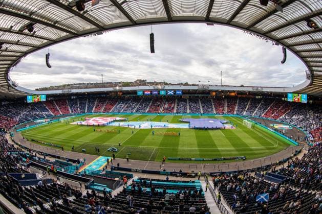 Mandatory Credit: Photo by Kirk O Rourke Ranger FC Shutterstock (12164621by) Entertainment on the pitch during the UEFA EURO, EM, Europameisterschaft,Fussball 2020 Championship Group D match between Croatia and Scotland at Hampden Park, Glasgow. Croatia v Scotland, UEFA European Championship, EM, Europameisterschaft 2020, Group D football match, Hampden Park, Glasgow, Scotland, UK - 22 Jun 2021 Croatia v Scotland, UEFA European Championship 2020, Group D football match, Hampden Park, Glasgow, Scotland, UK - 22 Jun 2021  Copyright: xKirkxO Rourke RangerxFC Shutterstockx 12164621by