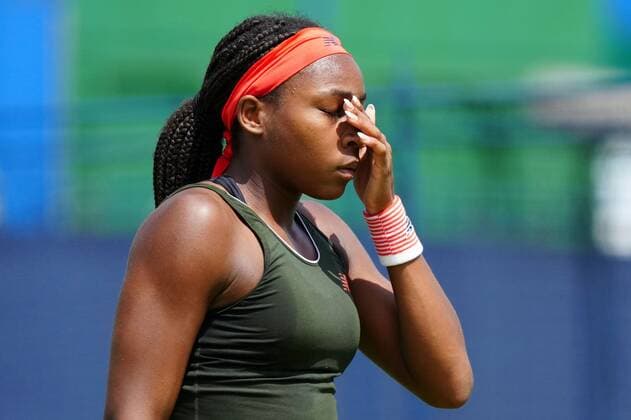 Mandatory Credit: Photo by Dave Shopland BPI Shutterstock (12165746da) USA s Coco Gauff action Viking International Championships, Day Five, Tennis, Eastbourne, East Sussex, UK - 23 June 2021 Viking International Championships, Day Five, Tennis, Eastbourne, East Sussex, UK - 23 June 2021 Copyright: xDavexShopland BPI Shutterstockx 12165746da