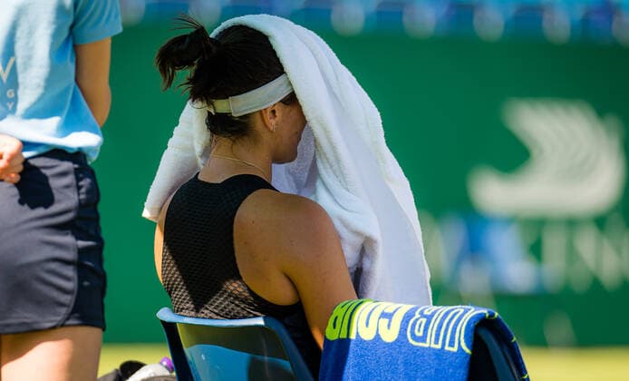June 23, 2021: Bianca Andreescu of Canada in action during her second-round match at the 2021 Viking International WTA, Tennis Damen 500 tennis tournament against Anett Kontaveit of Estonia - ZUMAa181 20210623_zaa_a181_087 Copyright: xRobxPrangex