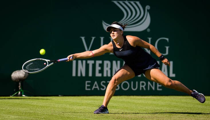 June 23, 2021: Bianca Andreescu of Canada in action during her second-round match at the 2021 Viking International WTA, Tennis Damen 500 tennis tournament against Anett Kontaveit of Estonia - ZUMAa181 20210623_zaa_a181_092 Copyright: xRobxPrangex