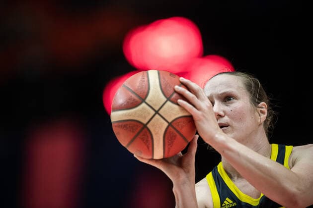 210623 Elin Eldebrink of Sweden during the FIBA Women s Eurobasket quarter final match between Belarus and Sweden on June 23, 2021 in Valencia Photo Maxim ThorÃ BILDBYRAN kod MT MT0197 basketball basketball national team fiba women s eurobasket basketball em sverige sweden kvartsfinal dag 7 belarus vitryssland dam bbeng,  Copyright: MAXIMxTHORE BB210623MT087