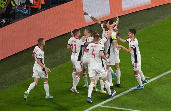 FOOTBALL Euro 2021 GROUP C Match 36 in Munich Germany Hungary 23 06 2021 Goal celebration after 1 0 by Adam Szalai