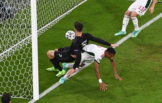 Football, mens, 2020 21 season, Euro 2020, Group F 3 matchday in Munich, Germany Hungary, Kai Havertz Germany scores goal to make it 1 1, 23 06 2021, Copyright: xMatthiasxKochx