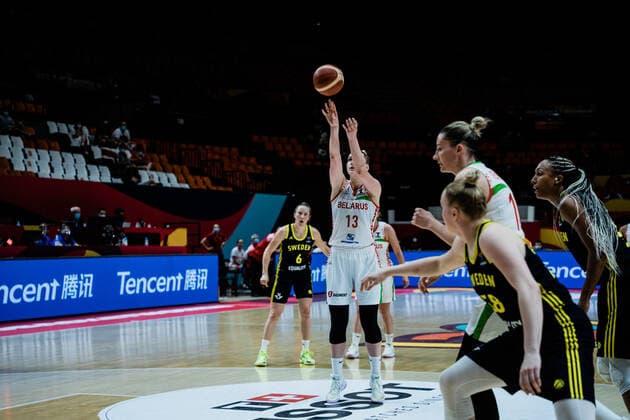 Belarus v Sweden - Women s EuroBasket 2021 Belarus center Maryia Papova in action during EuroBasket 2021 quarter-finals match between Belarus and Sweden at Fuente de Sant Luis pavilion on June 23, 2021 in Valencia, Spain. Valencia Spain reinorenon-notitle210623_npPhG  Copyright: xJonxImanolxReinox