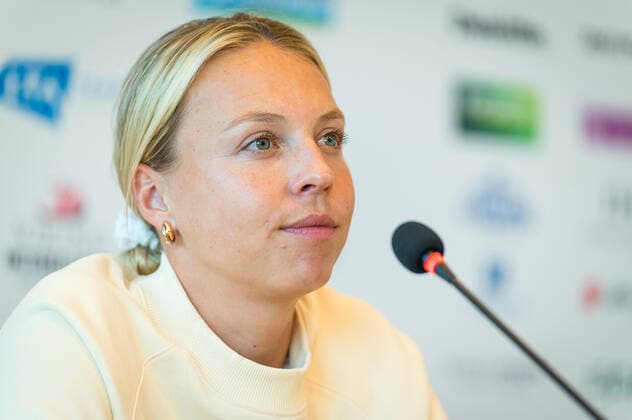 June 23, 2021: Anett Kontaveit of Estonia talks to the media after her second-round match at the 2021 Viking International WTA, Tennis Damen 500 tennis tournament - ZUMAa181 20210623_zaa_a181_151 Copyright: xRobxPrangex