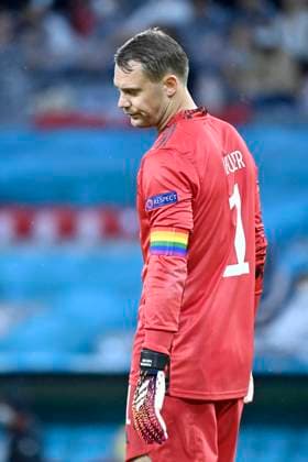 Feature, Goalkeeper Manuel NEUER GER with captains armband in rainbow colours, disappointed Group Phase, Preliminary Round Group F, Match M36, Germany GER Hungary HUN , on 23 06 2021 in Munich Germany, Football Arena Alliianz Arena Football EM 2020 from 11 06 2021 11 07 2021 ÃÂ
