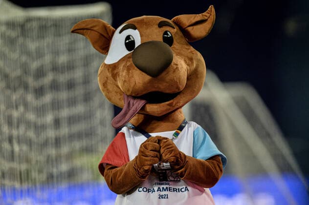 BRASIL X COLOMBIA RIO DE JANEIRO, RJ - 23.06.2021: BRASIL X COLOMBIA - Mascot Pibe during Brazil x Colombia, a match valid for the Copa America 2021, held at the Nilton Santos Stadium, located in the city of Rio de Janeiro, RJ, this Wednesday (23). (Photo: Nayra Halm Fotoarena) x2083553x  NayraxHalm